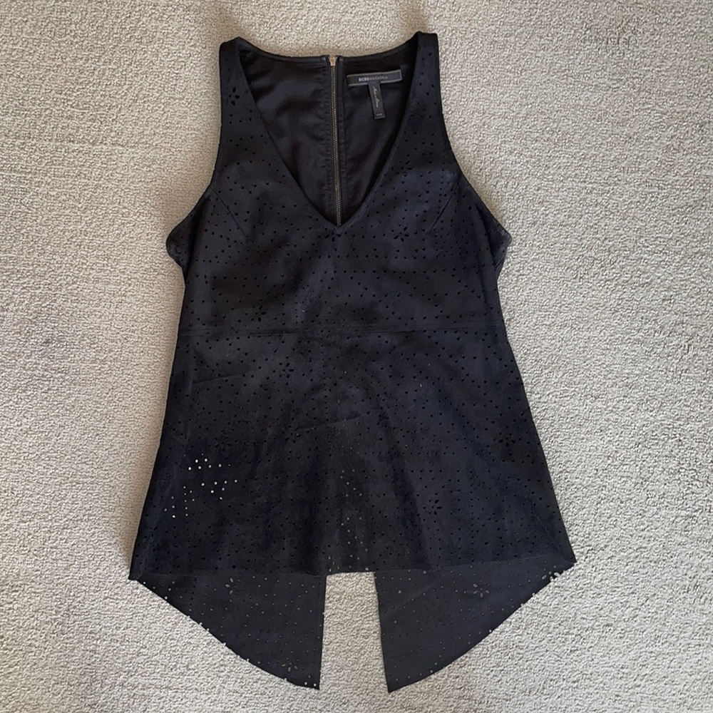 BCBG | Suede Zip Back Tank Top